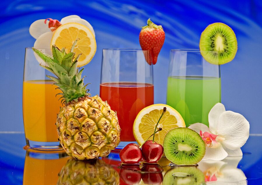 Jus de fruits pour un régime à boire