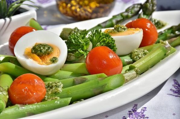 Légumes et œufs pour la goutte